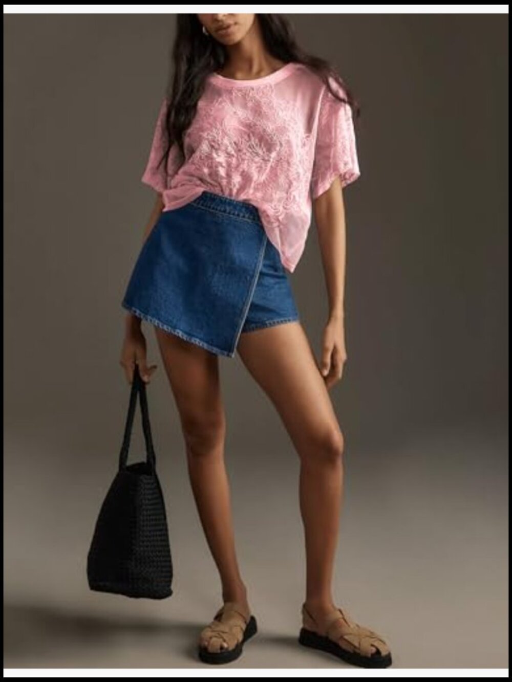 Sheer Lace Tunic Blouse Y2K Embroidered See Through Layering Top Summer Beach - Picture 6 of 7